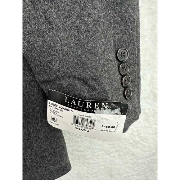 Lauren Ralph Lauren Blazer Sport Coat Gray Two Button Jacket Size 44L - Picture 5 of 8